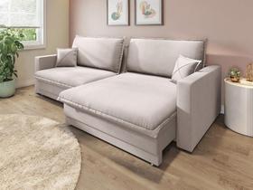 Sofá Tango 2,60m sem caixa, Retrátil e Reclinável Velosuede Areia - NETSOFAS