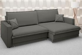 Sofá Tango 2,60m sem caixa, Retrátil e Reclinável Velosuede Cinza - NETSOFAS