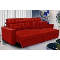 Sofá Texas 3.00m Retrátil e Reclinável - Vermelho