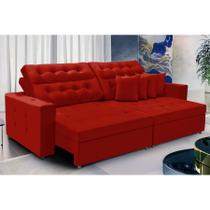 Sofá Texas 3.00m Retrátil e Reclinável - Vermelho Sofá Texas 3.00m Retrátil e Reclinável - Vermelho