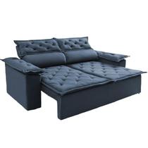 Sofá Top Compact 180 cm Retrátil e Reclinável Suede Azul - Sofá na Web