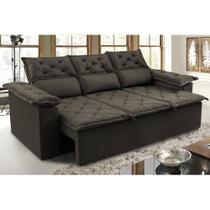 Sofá Top Compact 3 Lugares 2 metros Retrátil e Reclinável Café- Sofá na Web