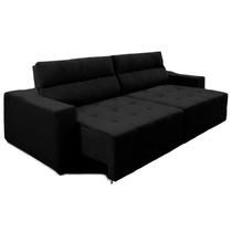 Sofá Top Lubeck 2 metros 3 Lugares Reclinável e Retrátil Suede Preto - Sofá na Web Sofá Top Lubeck 2 metros 3 Lugares Reclinável e Retrátil Suede Preto - Sofá na Web