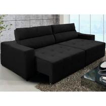 Sofá Top Lubeck 220cm Retrátil Reclinável Preto - WS