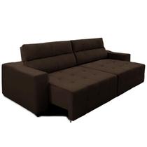 Sofá Top Lubeck 3 Lugares 2 m Retrátil e Reclinável Suede Marrom Sofá na Web