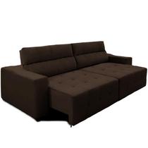 Sofá Top Lubeck 3 Lugares 250 cm Retrátil e Reclinável Suede Marrom Sofá na Web