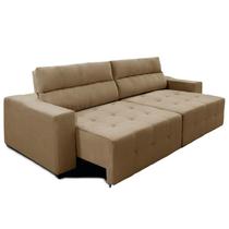Sofá Top Lubeck 3 Lugares 290 cm Reclinável e Retrátil Suede Castor - Sofá na Web