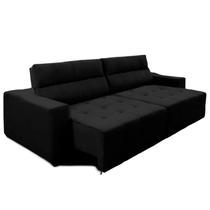 Sofá Top Lubeck 3 Lugares 290 cm Reclinável e Retrátil Suede Preto - Sofá na Web Sofá Top Lubeck 3 Lugares 290 cm Reclinável e Retrátil Suede Preto - Sofá na Web