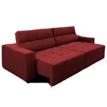 Sofá Top Lubeck 3 Lugares 290 cm Reclinável e Retrátil Suede Vermelho - Sofá na Web Sofá Top Lubeck 3 Lugares 290 cm Reclinável e Retrátil Suede Vermelho - Sofá na Web