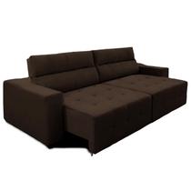 Sofá Top Lubeck 3 Lugares 3 metros Retrátil e Reclinável Suede Marrom Sofá na Web