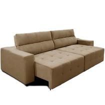 Sofá Top Lubeck Plus 3 Lugares 290 cm Reclinável e Retrátil Suede Castor - Sofá na Web Sofá Top Lubeck Plus 3 Lugares 290 cm Reclinável e Retrátil Suede Castor - Sofá na Web