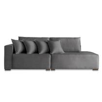 Sofá Toronto 230m Linho Cinza Com Almofadas Decorativas - Conforto Premium Sofá Toronto 230m Linho Cinza Com Almofadas Decorativas - Conforto Premium