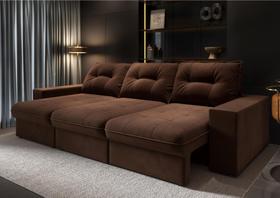 Sofá Toscana 3 Lugares Retrátil e Reclinável Suede 230cm Sofá Toscana 3 Lugares Retrátil e Reclinável Suede 230cm