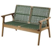 Sofa Trama 2 Lugares em Madeira Stain Jatoba com Corda Trançada Verde 119cm - 66741 Sofa Trama 2 Lugares em Madeira Stain Jatoba com Corda Trançada Verde 119cm - 66741