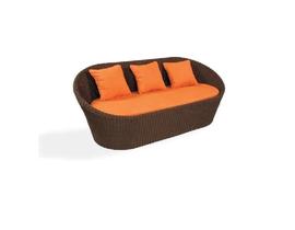 Sofa Tres Lugares Fibra Sintetica Tecido Impermeavel Jardim