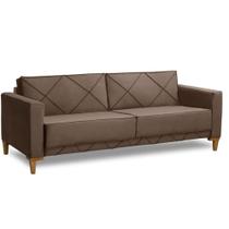 Sofá Tucson 2,05x Veludo Marrom Cookie - Dominic Decor