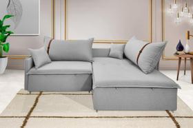 Sofá Valence Slim sem Caixa Premium 1.80m SoftGel 33 Linho Cinza Claro Sofá Valence Slim sem Caixa Premium 1.80m SoftGel 33 Linho Cinza Claro