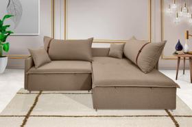 Sofá Valence Slim sem Caixa Premium 2.00m SoftGel 33 Linho Marrom