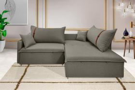 Sofá Valence Slim sem Caixa Premium 2.20m Sof Gel 33 Linho Cinza