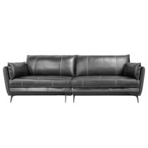 Sofá Vena 2 Lugares Fixo Couro Preto 244cm - 69846 Sofá Vena 2 Lugares Fixo Couro Preto 244cm - 69846