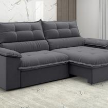 Sofá Venetto Retrátil e Reclinável 250cm Cinza Titanio Sofá Venetto Retrátil e Reclinável 250cm Cinza Titanio