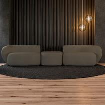 Sofá Versátil Sala de Estar Egito 342cm Modulado Veludo Marrom G52 - Gran Belo