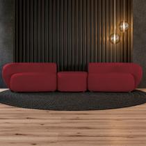 Sofá Versátil Sala de Estar Egito 362cm Modulado Veludo Bordô G52 - Gran Belo