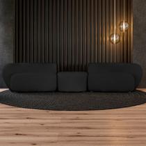 Sofá Versátil Sala de Estar Egito 362cm Modulado Veludo Preto G52 - Gran Belo Sofá Versátil Sala de Estar Egito 362cm Modulado Veludo Preto G52 - Gran Belo