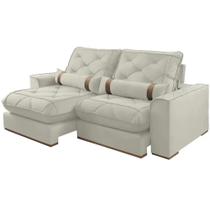 Sofá Vicam 029 Dubai com Molas Ensacadas 4 Lugares Retrátil e Reclinável 250cm Tecido Veludo Cor Bege Sofá Vicam 029 Dubai com Molas Ensacadas 4 Lugares Retrátil e Reclinável 250cm Tecido Veludo Cor Bege