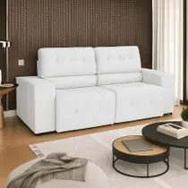 Sofá Vicenza 3 Lugares Retrátil Sala de Estar 175cm Suede Branco - INCASA DECOR