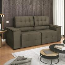 Sofá Vicenza 3 Lugares Retrátil Sala de Estar 175cm Suede Cappuccino - INCASA DECOR Sofá Vicenza 3 Lugares Retrátil Sala de Estar 175cm Suede Cappuccino - INCASA DECOR