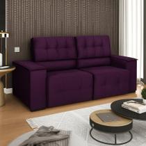 Sofá Vicenza 3 Lugares Retrátil Sala de Estar 175cm Suede Roxo - INCASA DECOR