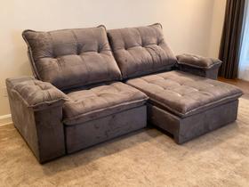 Sofa Vicenza Retratil e Reclinavel 2,50 Metros Zenett Cor Veludo Marrom Sofa Vicenza Retratil e Reclinavel 2,50 Metros Zenett Cor Veludo Marrom