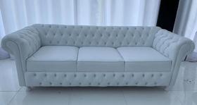Sofa victorio 2.30m c. ecologico branco pronta entrega - NOVO ENCANTO