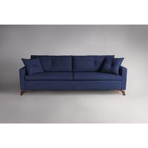Sofá Viena 2,30m Tecido Veludo Pés Imbuia