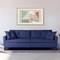 Sofá Viena 2,50m Tecido Veludo Pés Mel