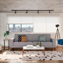 Sofá Viena 4 Lugares Linho Cinza 280 cm Sofá Viena 4 Lugares Linho Cinza 280 cm
