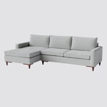 Sofá Viena com Chaise 2,70m em Bouclé Cinza Claro - Home Mobily