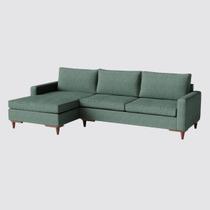 Sofá Viena com Chaise 2,70m em Linho Verde - Home Mobily Sofá Viena com Chaise 2,70m em Linho Verde - Home Mobily