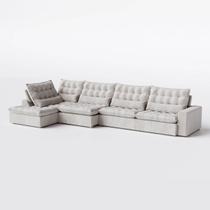 Sofá Volt com Chaise 3,80m em Boucle Alaska Bege - Home Mobily