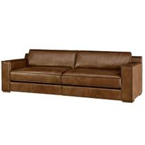 Sofá Wilky 3 Lugares Fixo Couro Marrom 300cm - 69794 Sofá Wilky 3 Lugares Fixo Couro Marrom 300cm - 69794