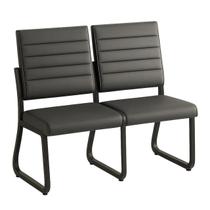 Sofanete para Escritório Estofada com 02 Lugares - TRIX - Pés PRETO - 35120