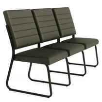 Sofanete para Escritório Estofada com 03 Lugares - TRIX - Pés PRETO - 35123 Sofanete para Escritório Estofada com 03 Lugares - TRIX - Pés PRETO - 35123
