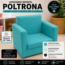 Sofazinho Infantil Poltrona Decorativa Azul Turquesa Suede Sofazinho Infantil Poltrona Decorativa Azul Turquesa Suede