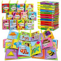 Soft Baby Books OKOOKO 12 peças de brinquedo de banho enrugado de tecido 0+ Soft Baby Books OKOOKO 12 peças de brinquedo de banho enrugado de tecido 0+