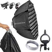 Soft Box Colmeia 45cm Octa 2 em 1 Greika Bowens + Suporte para flash Speedlite