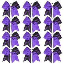 Softball Cheer Bows DEEKA Glitter Stitching, 12 peças, roxo Softball Cheer Bows DEEKA Glitter Stitching, 12 peças, roxo
