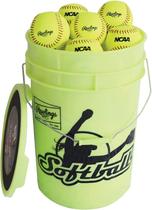Softballs Rawlings NC12BB Fastpitch, pacote de 12 polegadas e 18 com balde