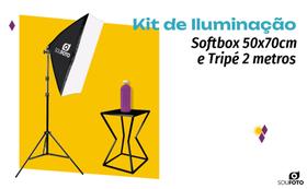 Softbox 50x70 com soquete e27 com tripe 2metros