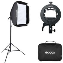 Softbox 60x60cm com Suporte S2 Bowens + Tripé Ajustável até 2,1m